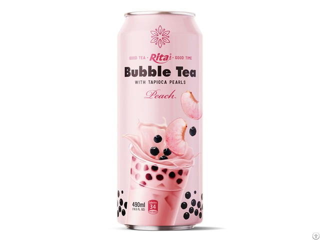 490ml Canned Peach Bubble Tea Beverage Oem Ready To Drink Supplier Vietnam