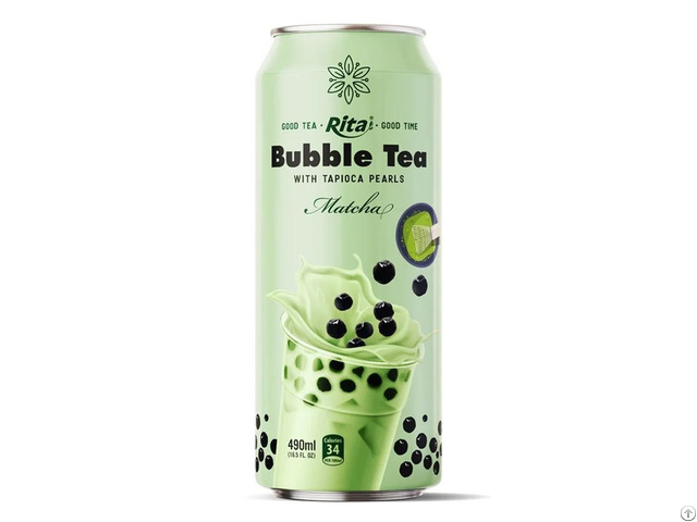 490ml Matcha Bubble Milk Tea Drink Aluminum Can Oem Beverage Vietnam