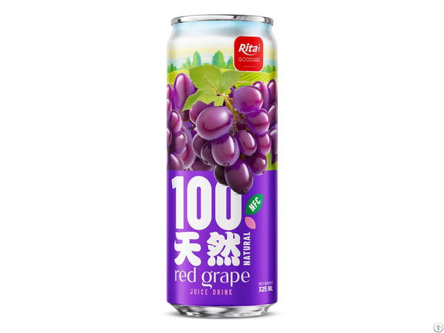 Natural Red Grape Juice Drink 325ml Sleek Can