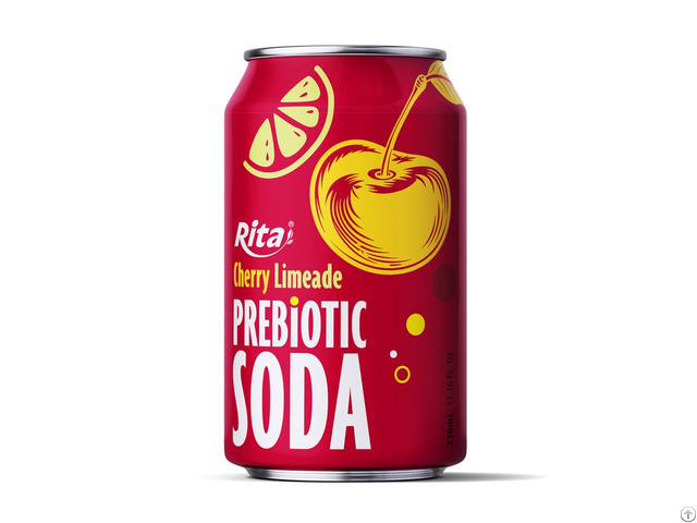 Cherry Limeade Prebiotic Soda 330ml Short Can