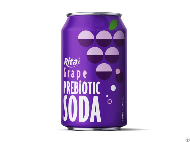 Grape Flavor Prebiotic Soda 330ml Short Can