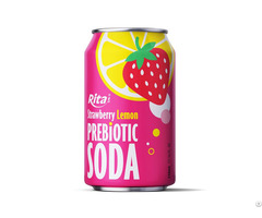 Strawberry Lemon Prebiotic Soda 330ml Short Can