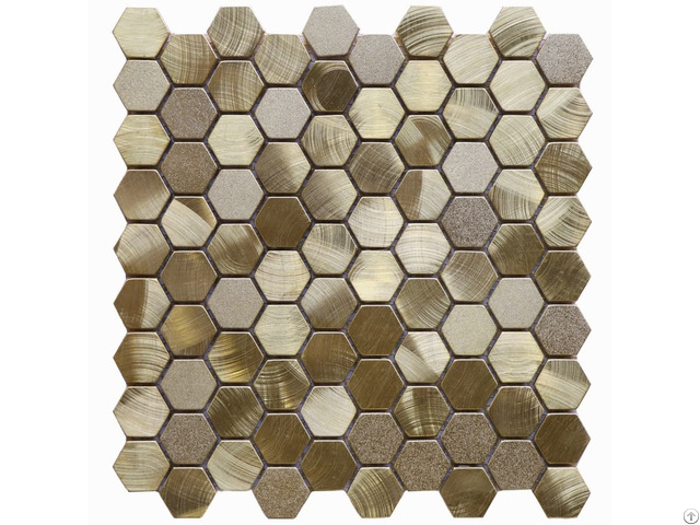 Hexagon Aluminum Mosaic Tile For Feature Wall