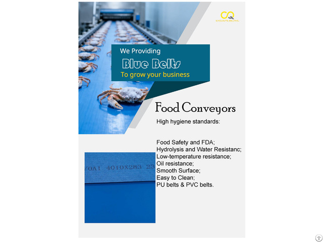 Blue Food Grade Belts For Meat And Seafood