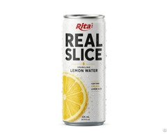 Sparkling Lemon Water With Real Fruit Slices 325ml Slim Can
