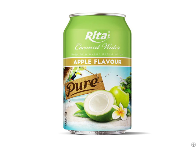 Fresh Coconut Water With Apple Flavor 330ml Can