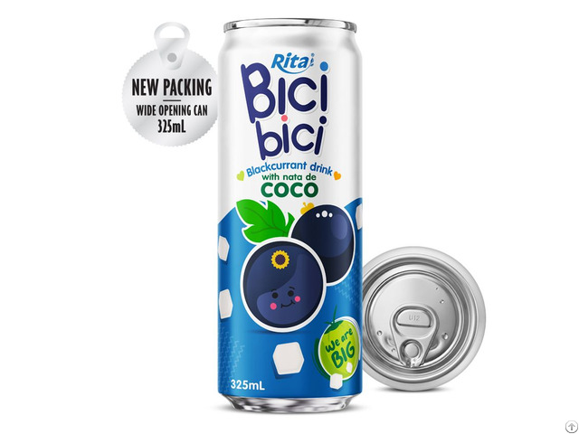 Bici 325ml Blackcurrant Drink With Nata De Coco Wide Opening Can