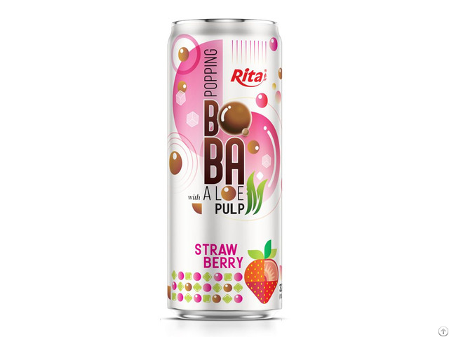 320ml Sleek Can Strawberry Flavored Bubble Tea