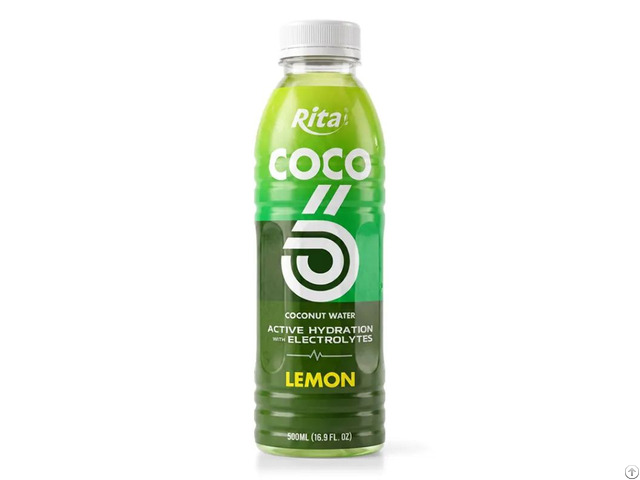 500ml Lemon Flavored Coconut Water With Electrolytes Pet Bottle