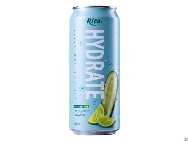 490ml Cucumber And Lime Electrolyte Juice Drink In Aluminum Can