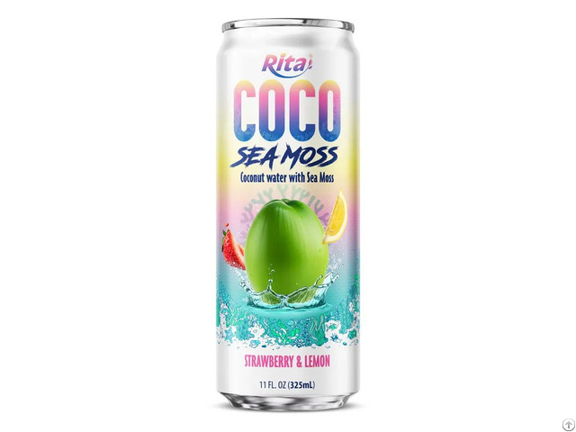 Coconut Water With Sea Moss Strawberry And Lemon Flavor