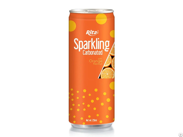 Supplier Sparkling Carbonated With Orange Flavor 250ml Can