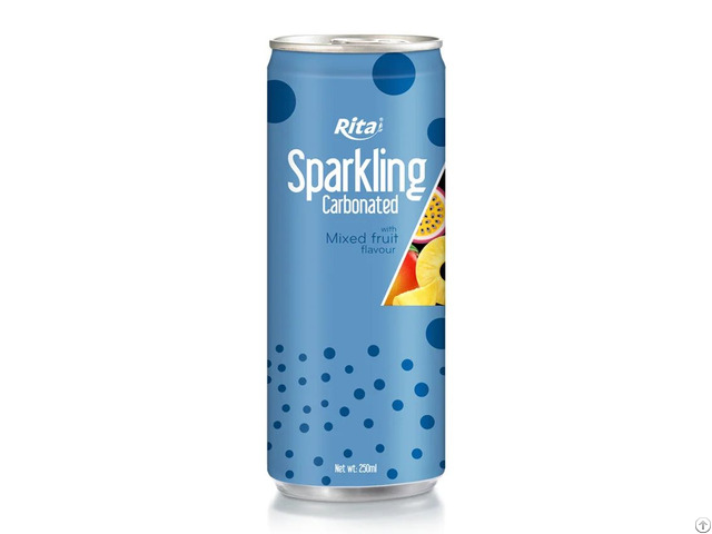 Oem Sparkling Carbonated With Mixed Fruit Flavor 250ml Can