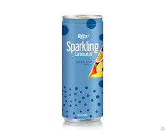 Oem Sparkling Carbonated With Mixed Fruit Flavor 250ml Can