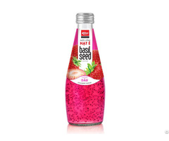 290ml Glass Bottle Basil Seed Drink With Strawberry Flavor