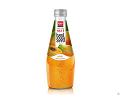 Natural Basil Seed Drink With Papaya Flavor 290ml Glass Bottle
