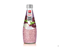 Best Quality 290ml Glass Bottle Basil Seed Drink With Mangosteen Flavor