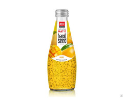High Quality 290ml Glass Bottle Basil Seed Drink With Mango Flavor