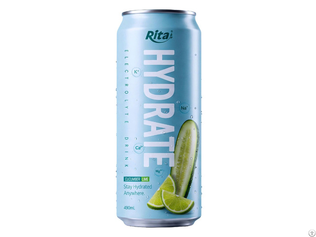 Cucumber And Lime Electrolyte Juice Drink In Aluminum Can