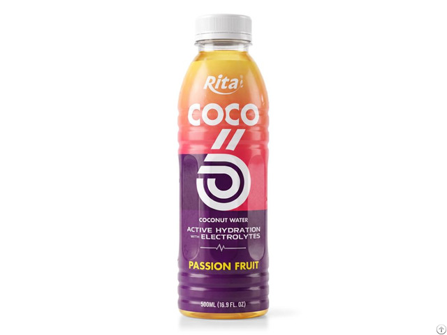 Coconut Water With Electrolytes And Passion Fruit Flavor Pet Bottle