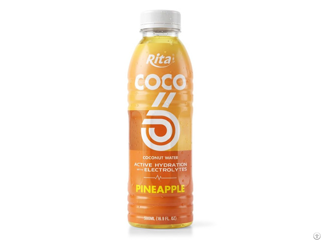 Coconut Water With Electrolytes And Pineapple Flavor Pet Bottle