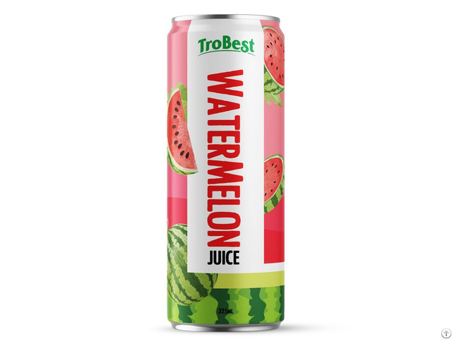 Trobest Watermelon Juice Original 325ml Can Refreshing Fruit Drink