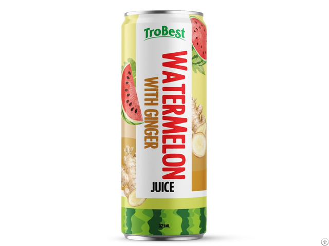 Trobest Watermelon Juice With Ginger 325ml Can Refreshing Fruit Drink