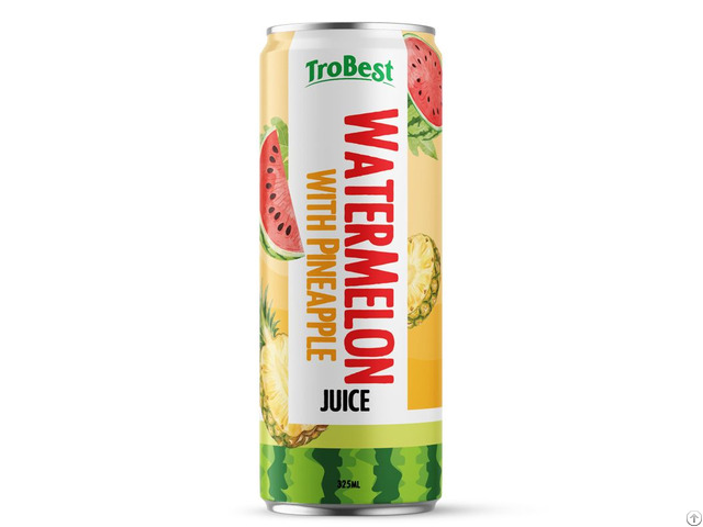Trobest Watermelon Juice With Pineapple 325ml Can Refreshing Fruit Drink