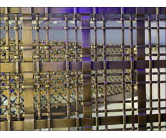 Flat Bar Woven Metal Mesh Panel For Architectural Screen And Interior Decorative