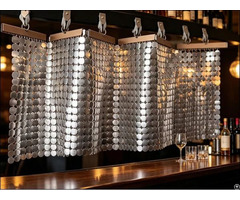 Flexible Metal Scale Mesh Drapery Panels For Bar Counter Partition And Hanging Screen