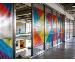 Geometric Multi Pattern Perforated Metal Partition Walls For Interior Space Division