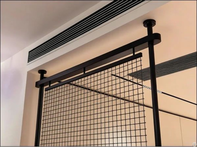 Black Powder Coated Decorative Welded Mesh Panels For Modern Interior Room Partitions