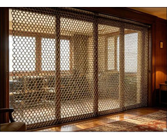 Decorative Metal Ring Mesh Coil Partition Curtains For Luxury Hotel Lobby Space Planning