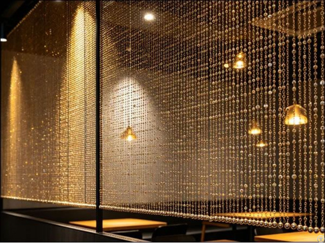 Metal Bead Chain Curtains For Restaurant Partition And Interior Decorative Screening
