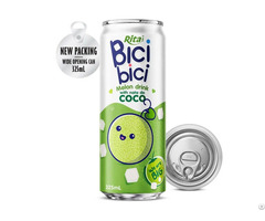 Bici 325ml Melon Drink With Nata De Coco Wide Opening Can Wholesale Beverage