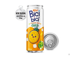 Bici 325ml Pineapple Drink With Nata De Coco Wide Opening Can Wholesale Beverage