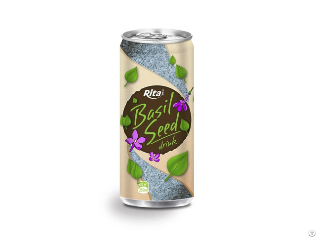 Can Basil Seed Drink With Fruit 250ml Wholesale Beverage