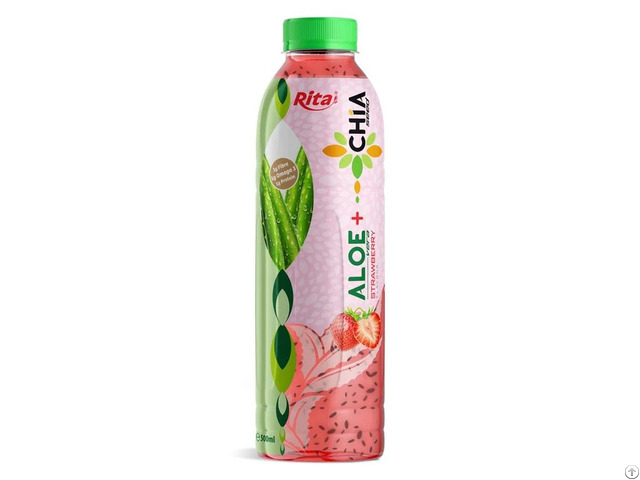 Rita Aloe Vera Drink With Chia Seed Strawberry Flavor Pet Bottle 16 9 Fl Oz Oem Supply From Vietnam