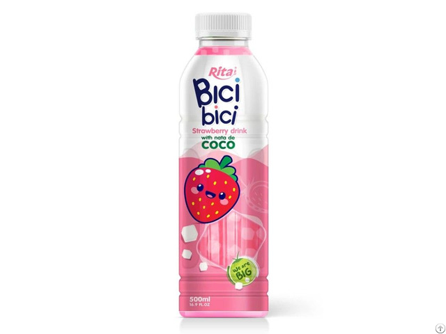 Pet Bottle Bici Strawberry Drink With Nata De Coco 16 9 Fl Oz Wholesale Beverage