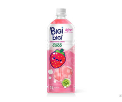 Bigi Strawberry Drink With Nata De Coco 1l Pet Bottle Wholesale Beverage