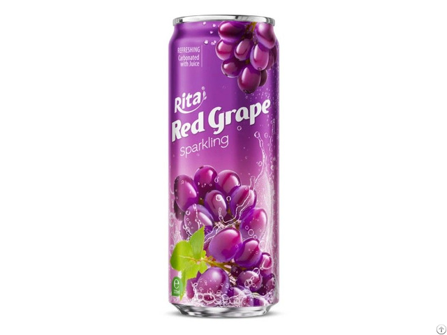 Rita Sparkling Red Grape Juice 320ml Sleek Can Wholesale Beverage