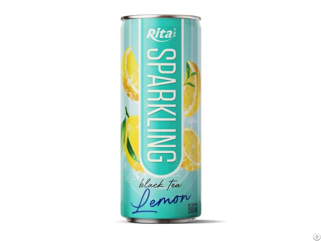 Sparkling Drink Fruit Lemon And Black Tea 250ml Cans Wholesale Beverage