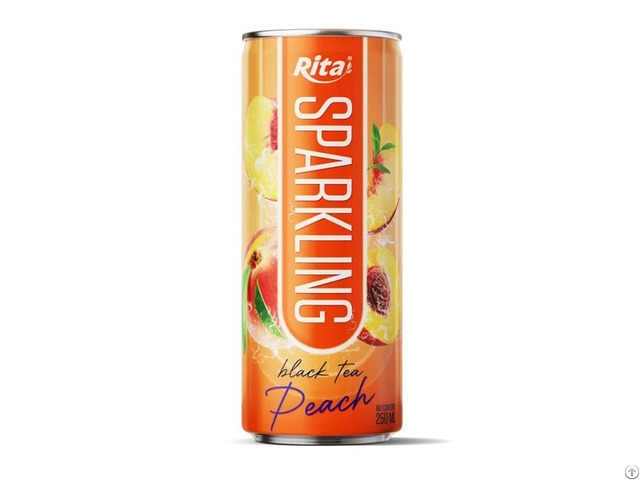 Sparkling Drink Fruit Peach And Black Tea 250ml Cans Wholesale Beverage