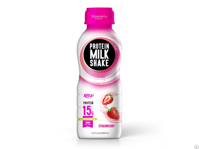Protein Milk Shake With Strawberry Flavor 330ml Pp Bottle