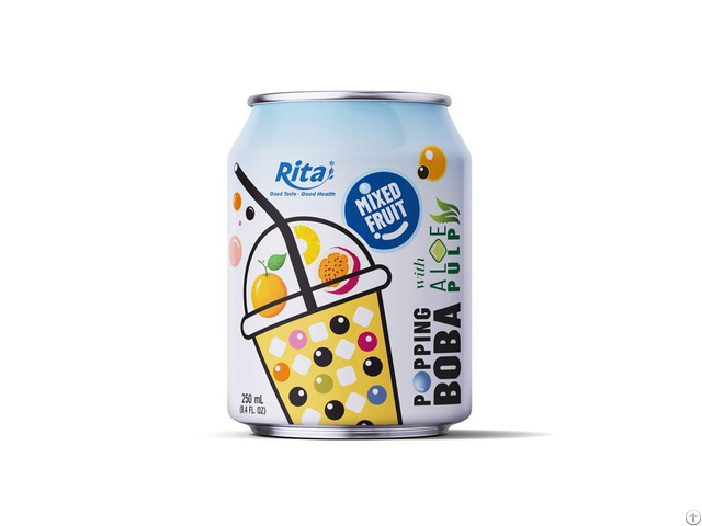 Best Selling 8 4 Fl Oz Cans Popping Boba Bubble Tea Mixed Fruit