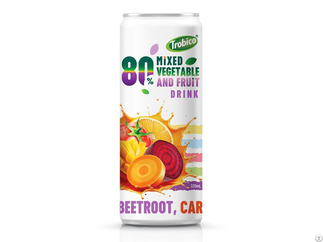 320ml Sleek Can Mixed Vegetable And Fruit Drink Carrot Mango Orange Tomato Beetroot