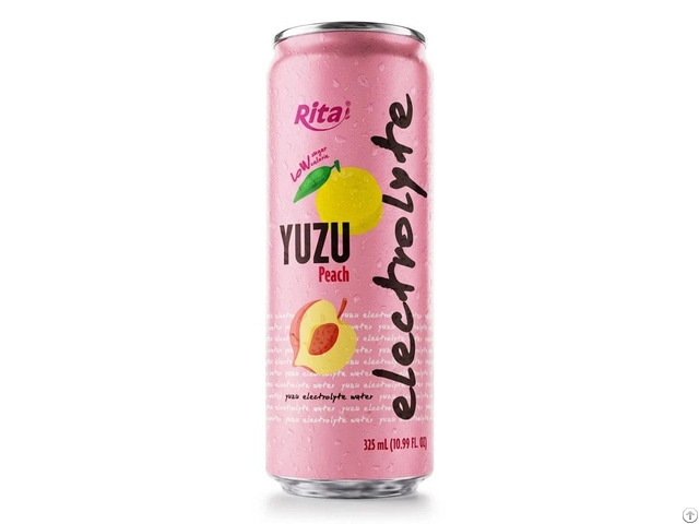 Yuzu Peach Electrolyte Water Drink 325ml Low Sugar Hydration Beverage Private Label