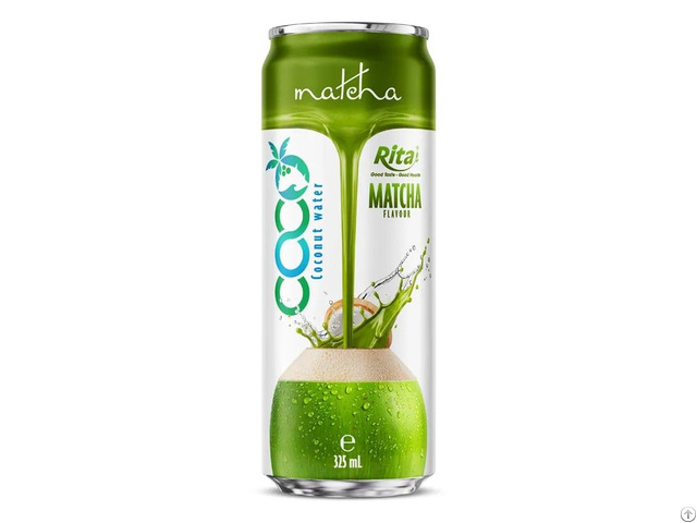 Coconut Water With Matcha Flavor 325ml Sleek Can Oem Supply From Vietnam