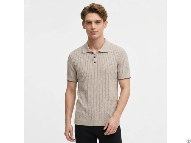New Solid Color Knitted Casual Fashion Men S Polo Shirt