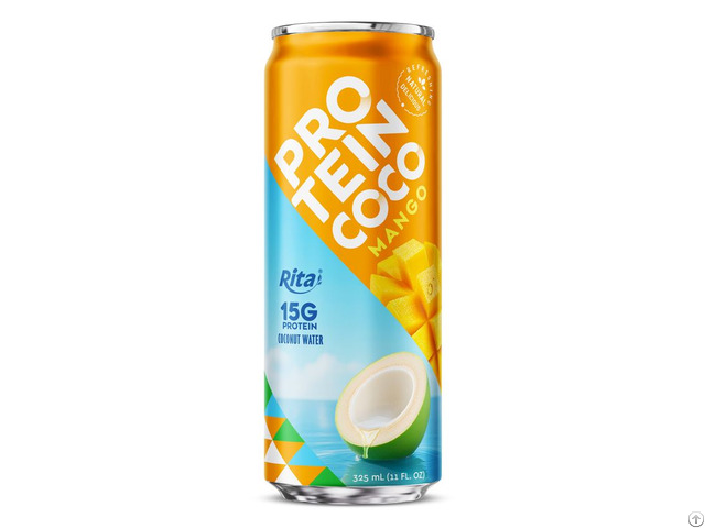 Rita Mango Flavored Coconut Water 325ml Can With 15g Protein